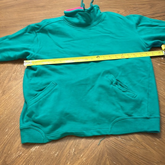 Vintage Lacoste drawstring mock neck sweatshirt w/ pockets & shoulder pads small - Picture 6 of 12